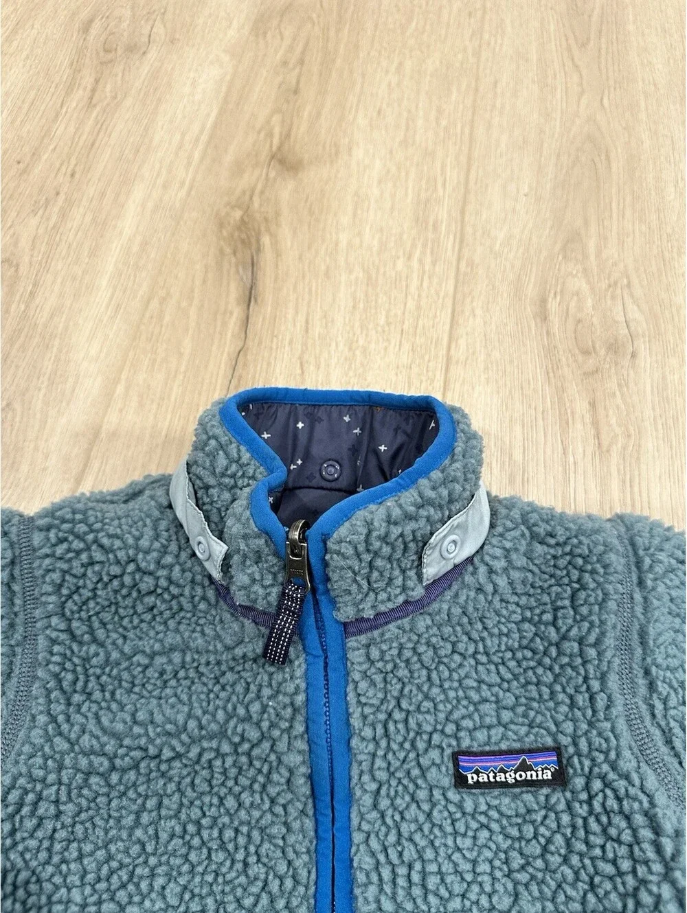 Patagonia Reversible Tribbles Jacket Toddler Boy Sherpa Puffer Coat 3T